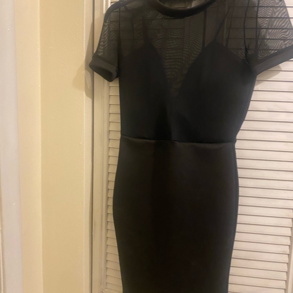 Elegant Black Mesh Dress